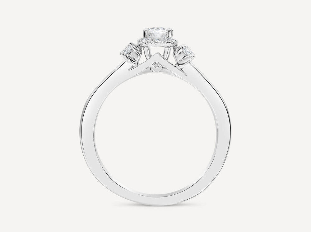 Platinum 0.25ct Diamond Emerald Cluster Ring at Fraser Hart