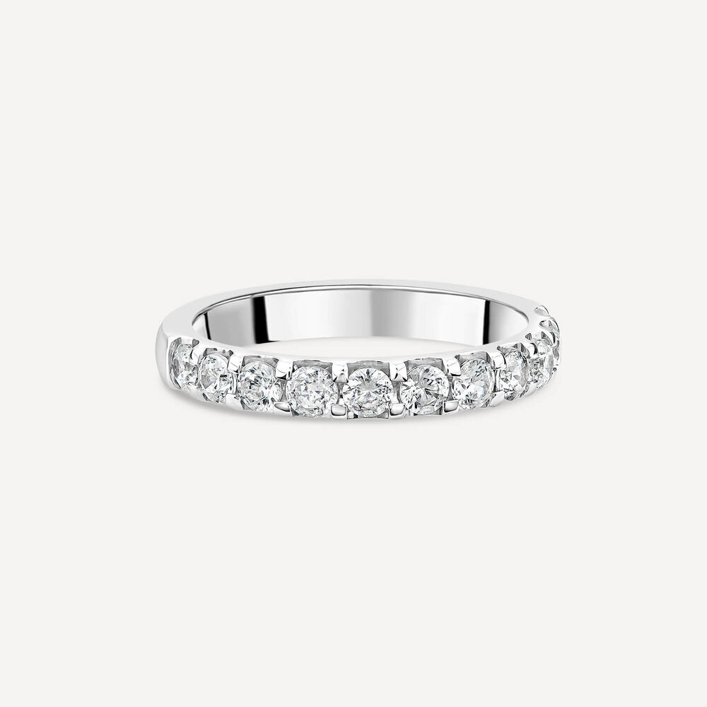 Platinum 3mm 0.75ct Round Diamond Split Claw Wedding Ring image number 2