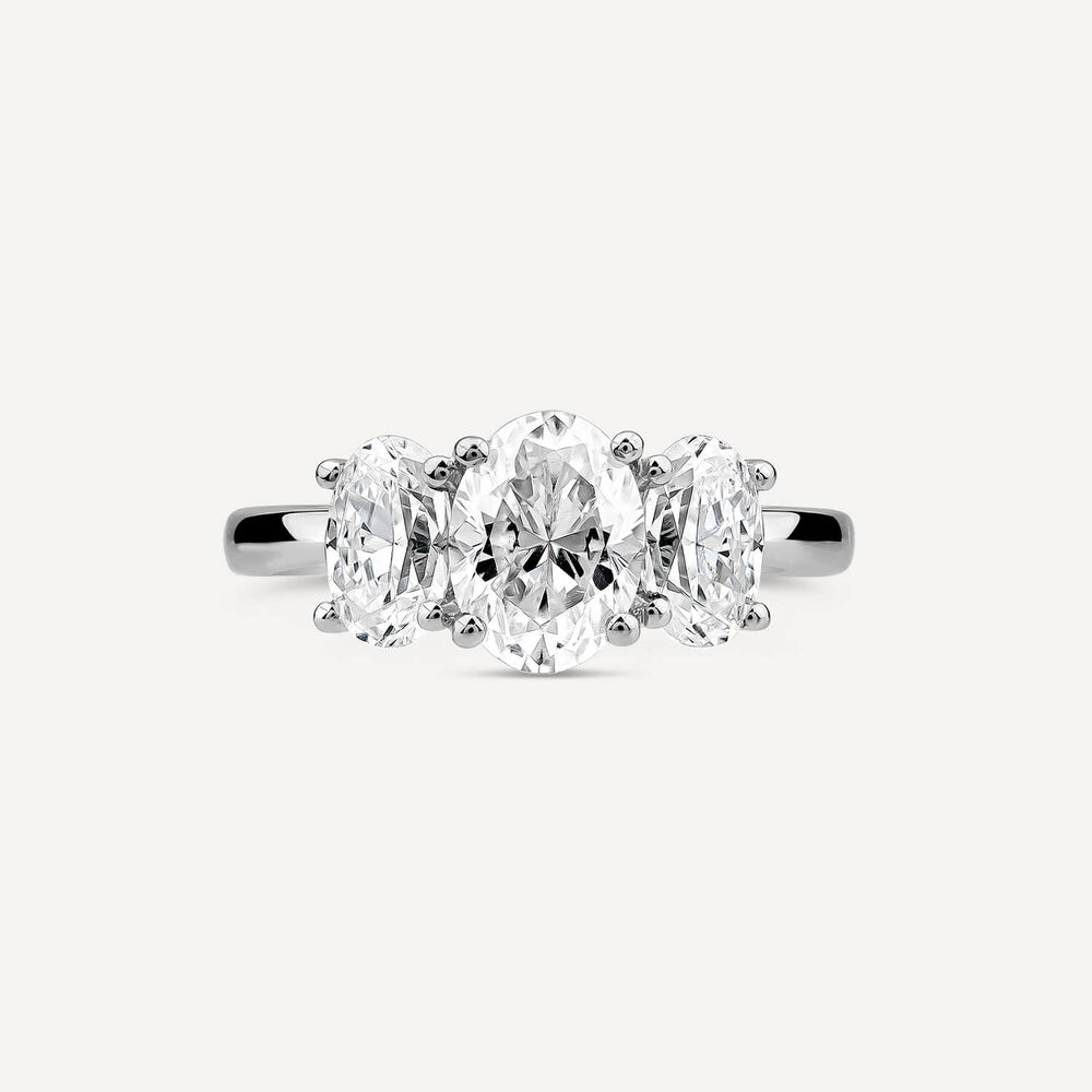 Born Platinum 2ct 3 Oval Stone Diamond Ring