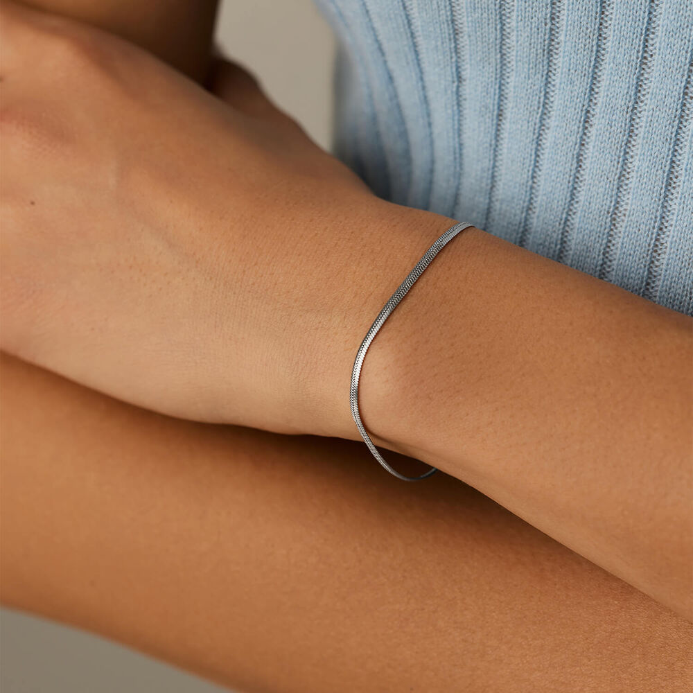 Missoma Platinum Plated Steel Thin Snake Chain Bracelet