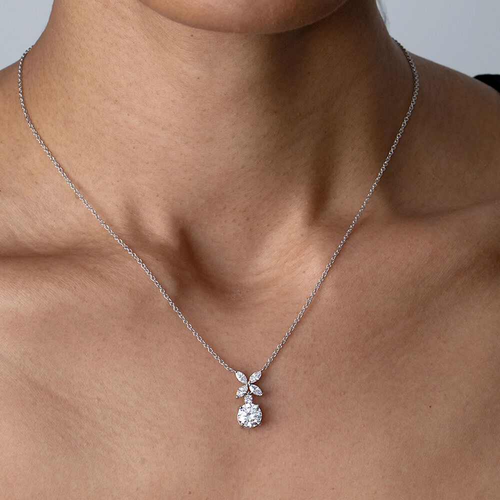 CARAT* London Jasmine Chicory Cubic Zirconia Pendant Necklace