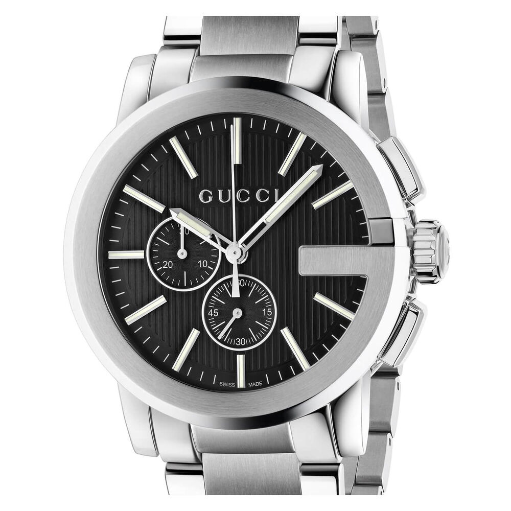 Gucci G-Chrono 44mm Black Dial Steel Case Bracelet Watch image number 4