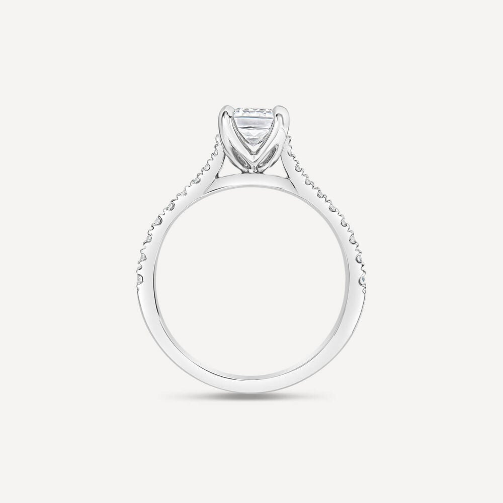 Born Platinum 1.40ct Lab Grown Emerald Cut Diamond Sides Ring image number 1