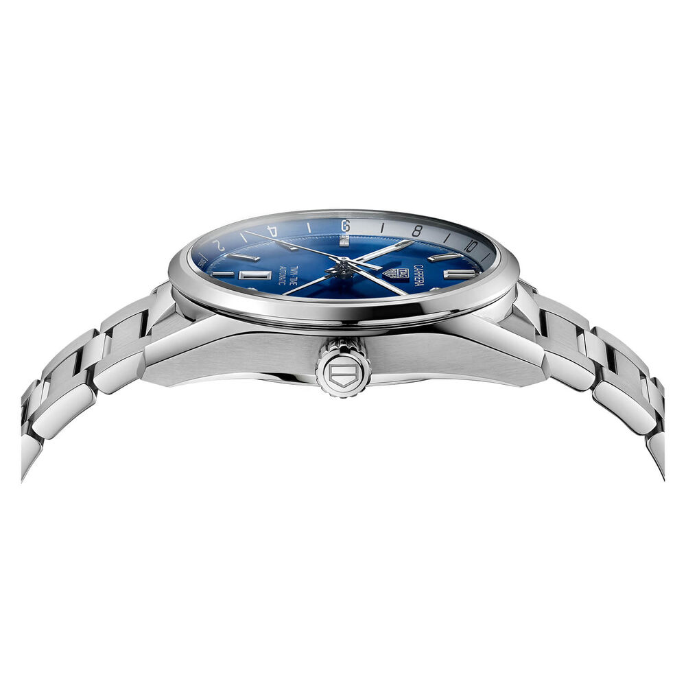 TAG Heuer Carrera 41mm Blue Dial Calibre 7 Steel Case Bracelet Watch image number 3