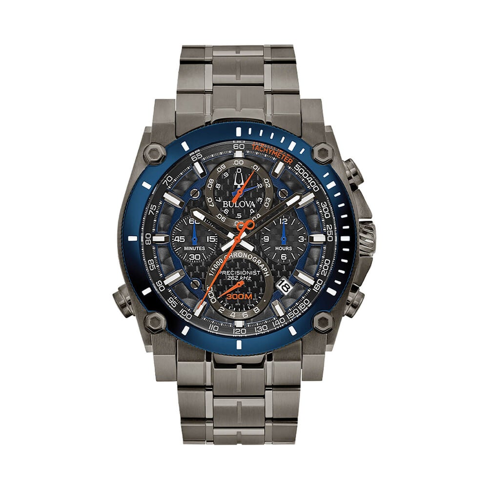 Bulova Icon Precisionist 46mm Black Dial Grey Ion Plated Steel Bracelet Watch image number 0
