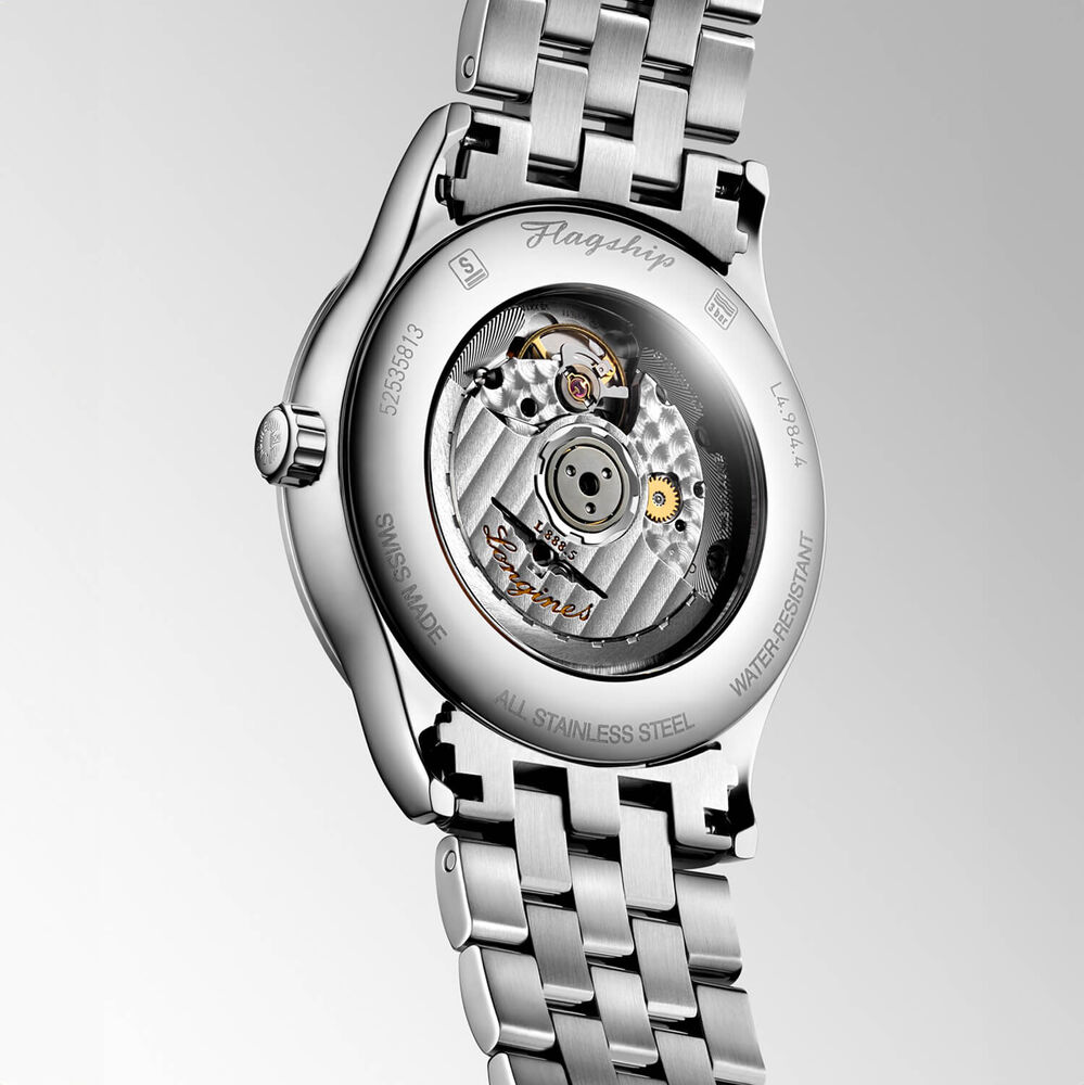 Longines Elegance Flagship Classic 40mm White Dial Steel Bracelet Watch image number 2