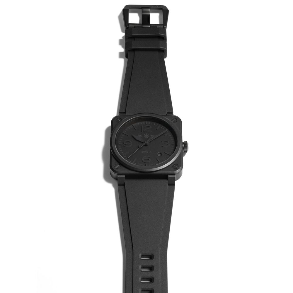 Bell & Ross BR 03 41mm Phantom Black Dial Ceramic Case Rubber Strap Watch image number 1