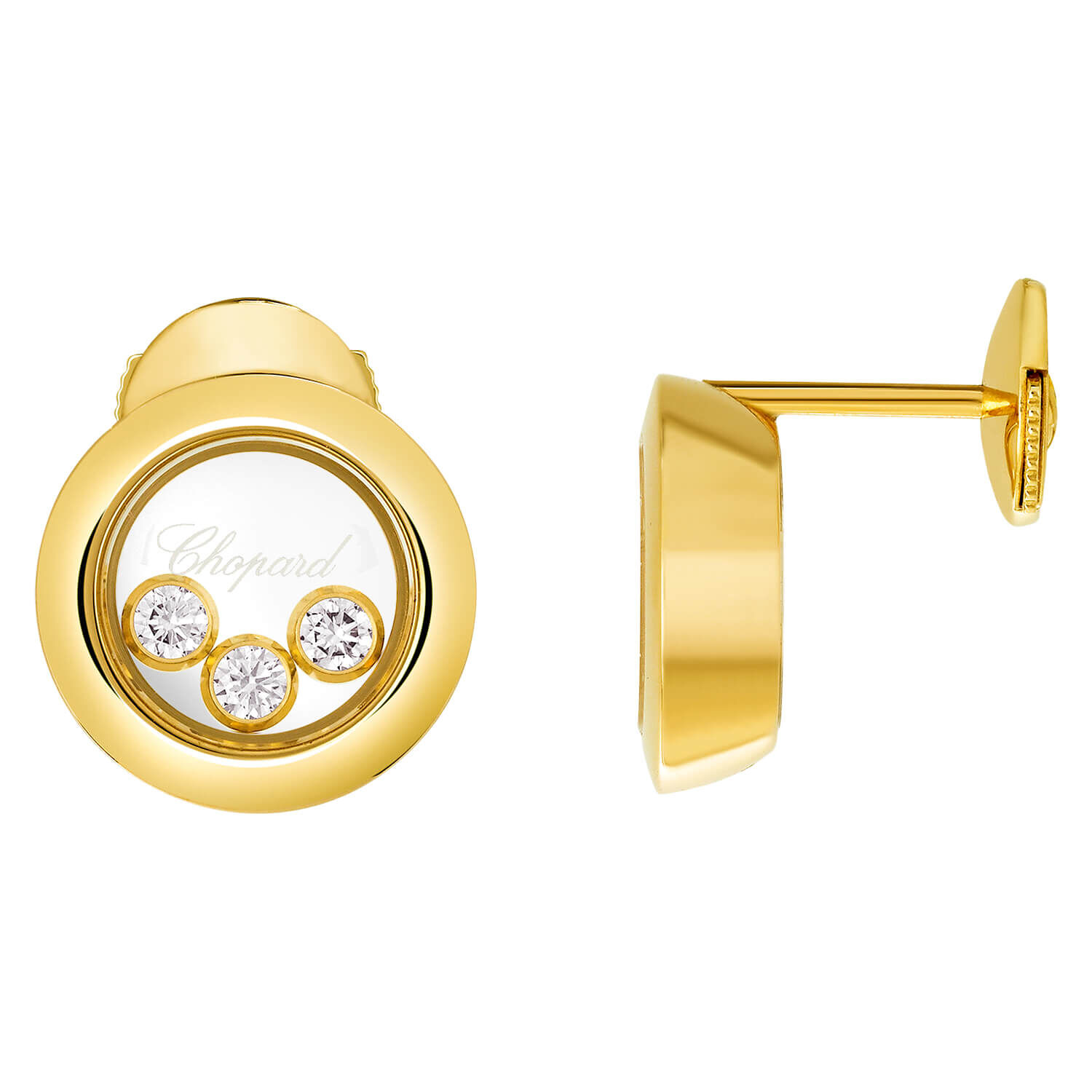 Chopard 18ct Yellow Gold 0.10ct Diamond Stud Earrings