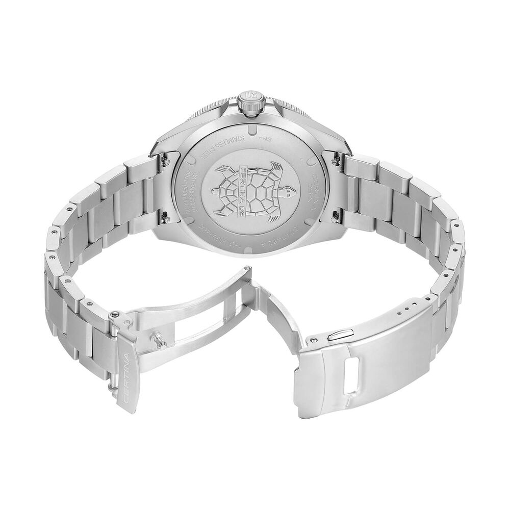 Certina DS-X GMT 41mm Grey Dial Black & Green Bezel Stainless Steel Bracelet Watch image number 3