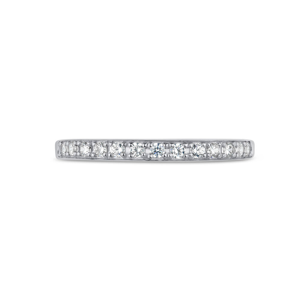 9ct White Gold Pavé Set Cubic Zirconia Eternity Ring