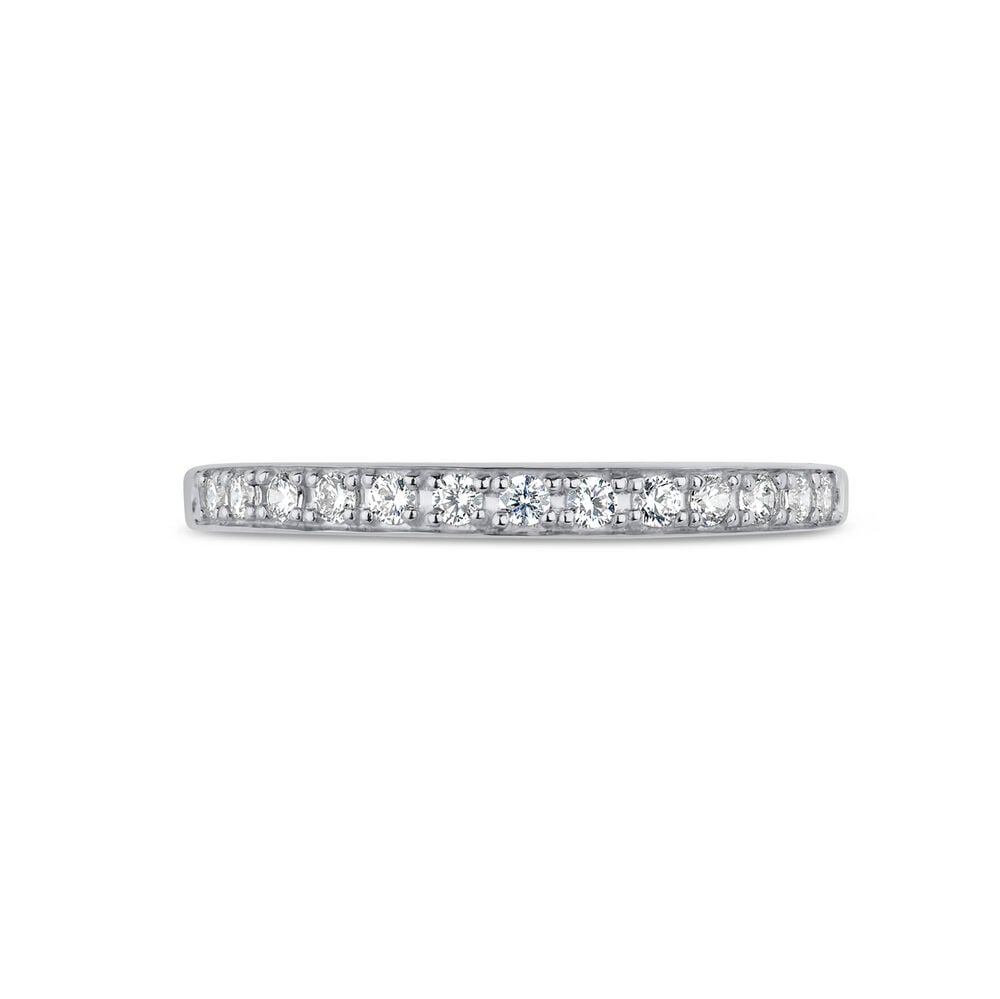 9ct White Gold Pavé Set Cubic Zirconia Eternity Ring image number 1