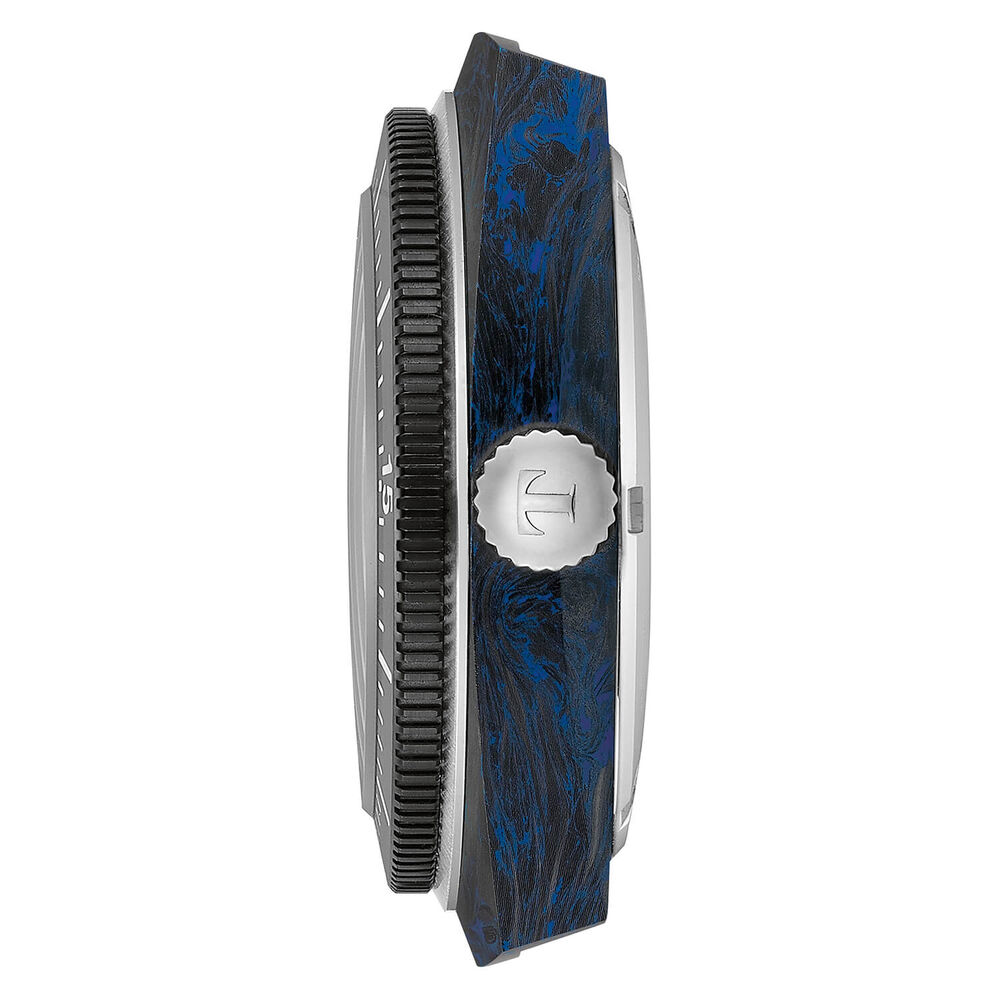 Tissot Sideral S Powermatic 80 41mm Blue Detail Carbon Case Blue Rubber Strap Watch image number 2