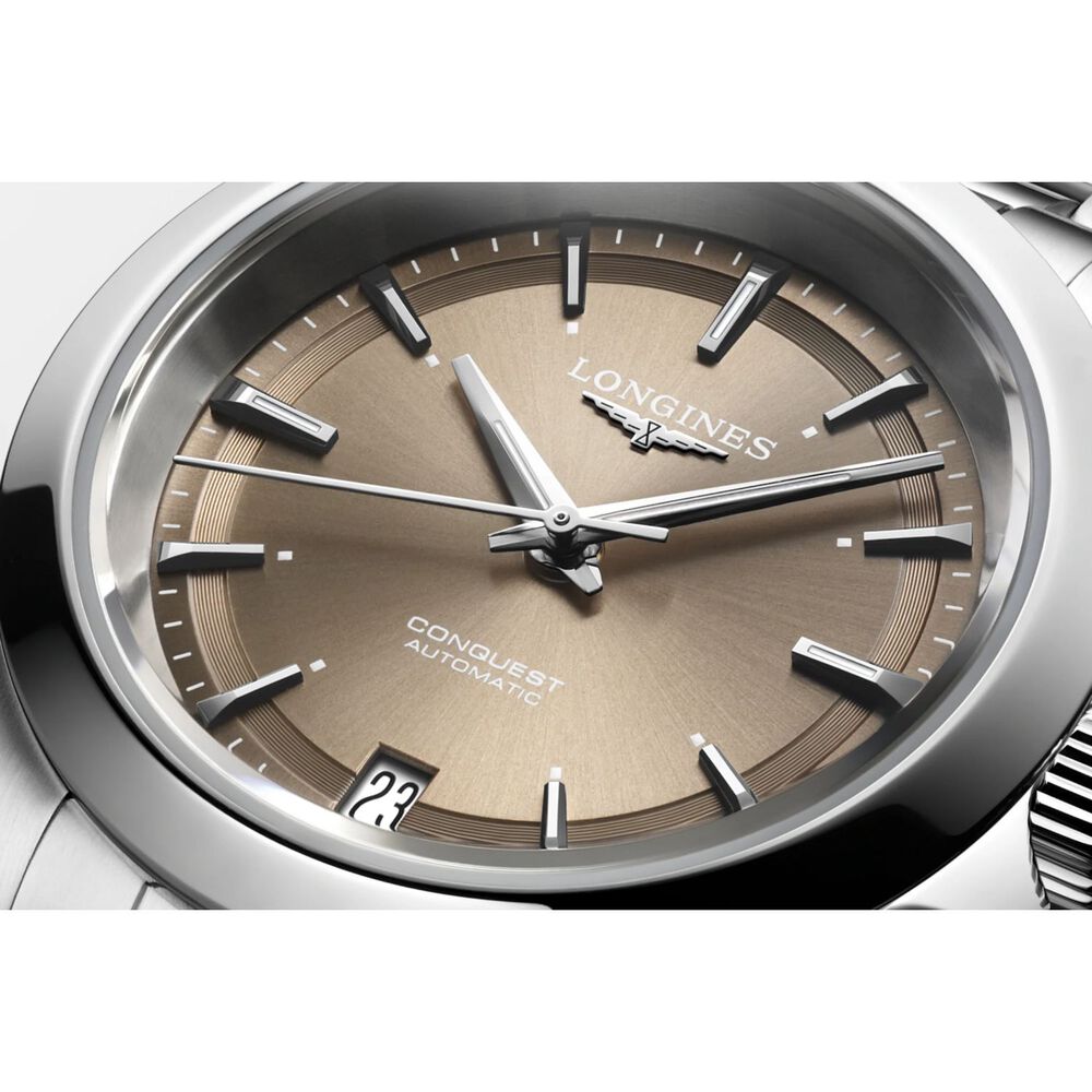 Longines Conquest 2023 34mm Sunray Brown Steel Case & Bracelet Ladies' Watch image number 6