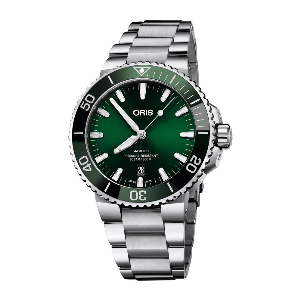Oris Aquis Date Green Steel 43.5mm Men's Watch