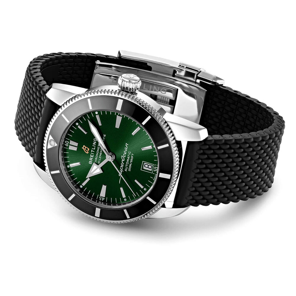 Breitling Superocean Heritage 42mm Green Dial Rubber Strap Watch image number 2