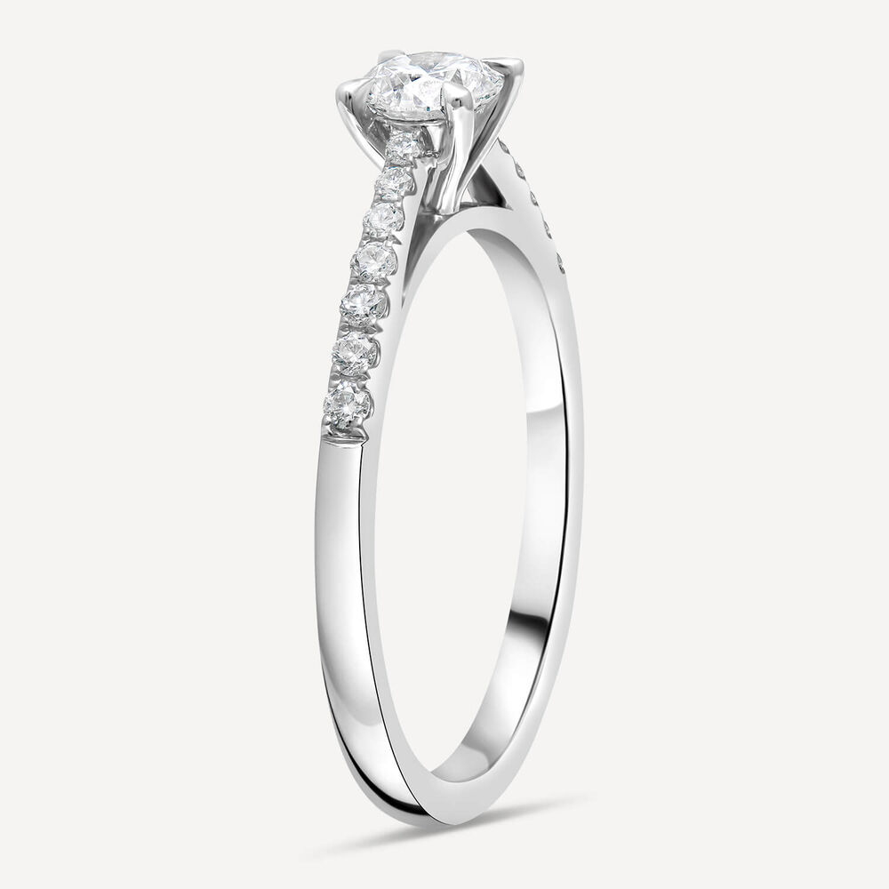 Platinum 0.54ct Amia Diamond Solitaire & Shoulders Ring image number 5