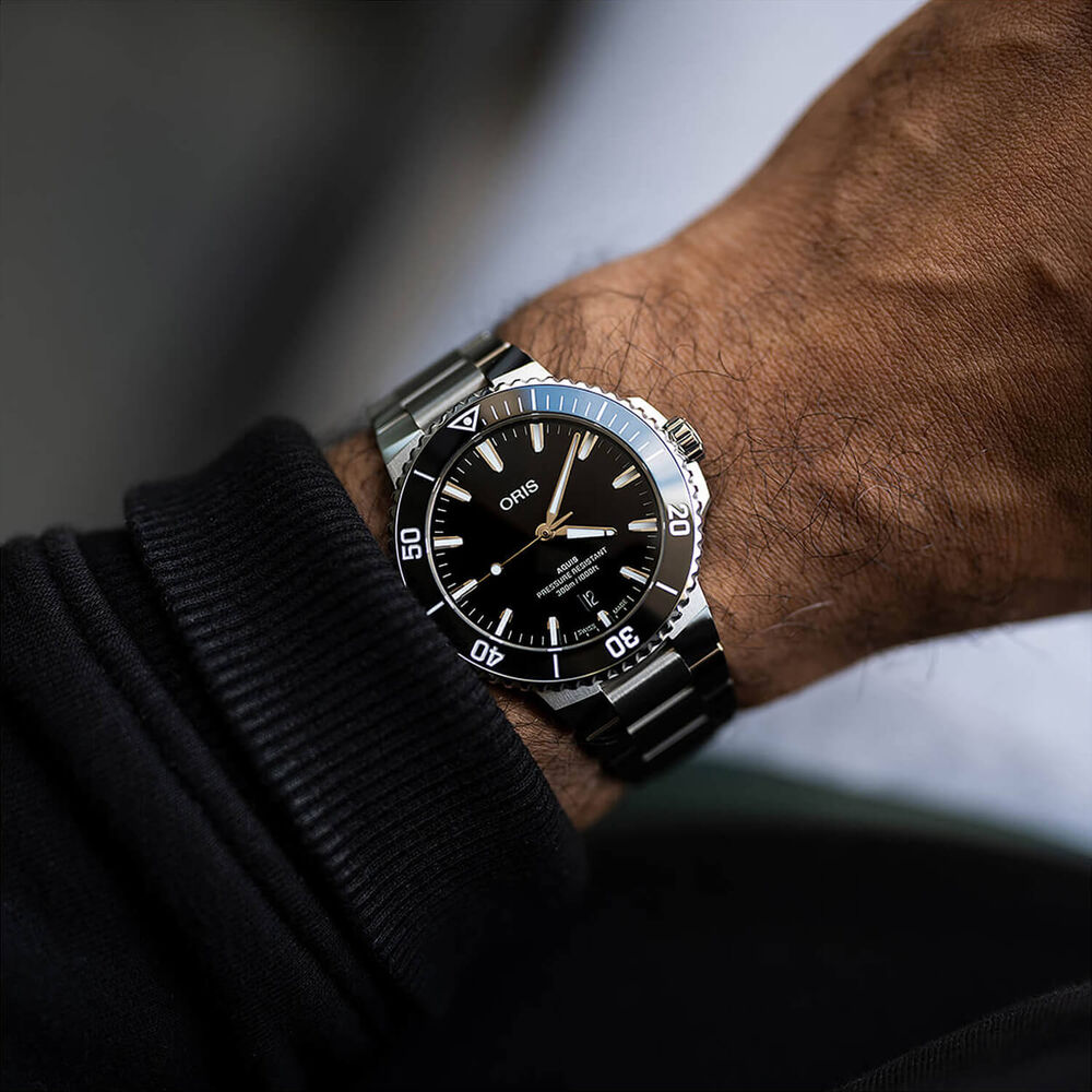 Oris Aquis Date 41.5mm Black Dial Stainless Steel Bracelet Watch image number 5