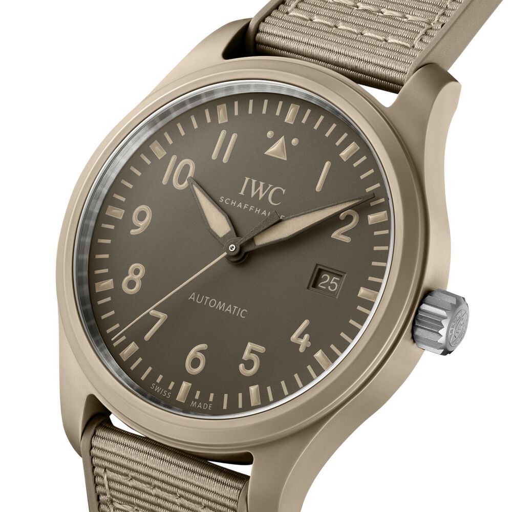 IWC Schaffhausen Pilot's Top Gun Mojave Desert 41mm Dial Rubber Strap Watch image number 1