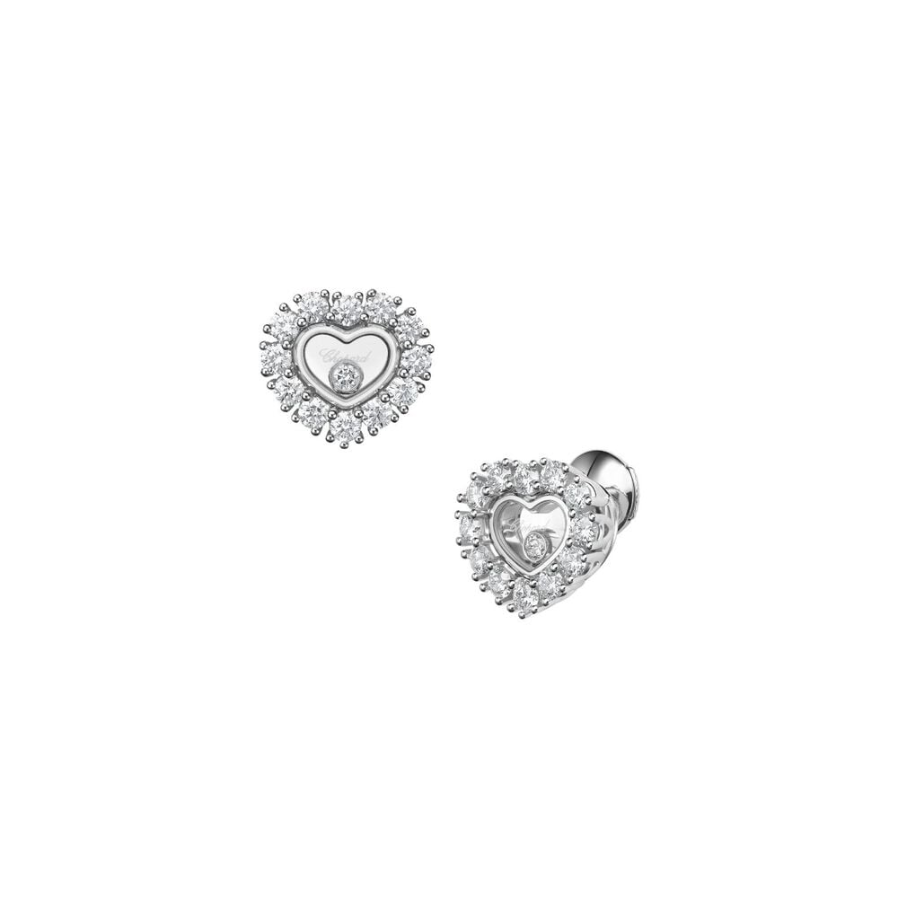 Chopard Happy Hearts Icon 1.23ct Diamond Heart Stud Earrings