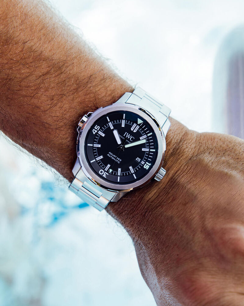 IWC Schaffhausen Aquatimer Automatic Black Dial Bracelet Watch image number 5