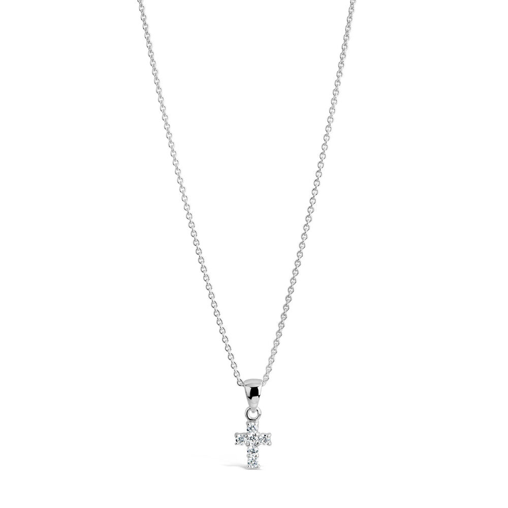 Sterling Silver Small Cubic Zirconia Pendant (Chain Included)
