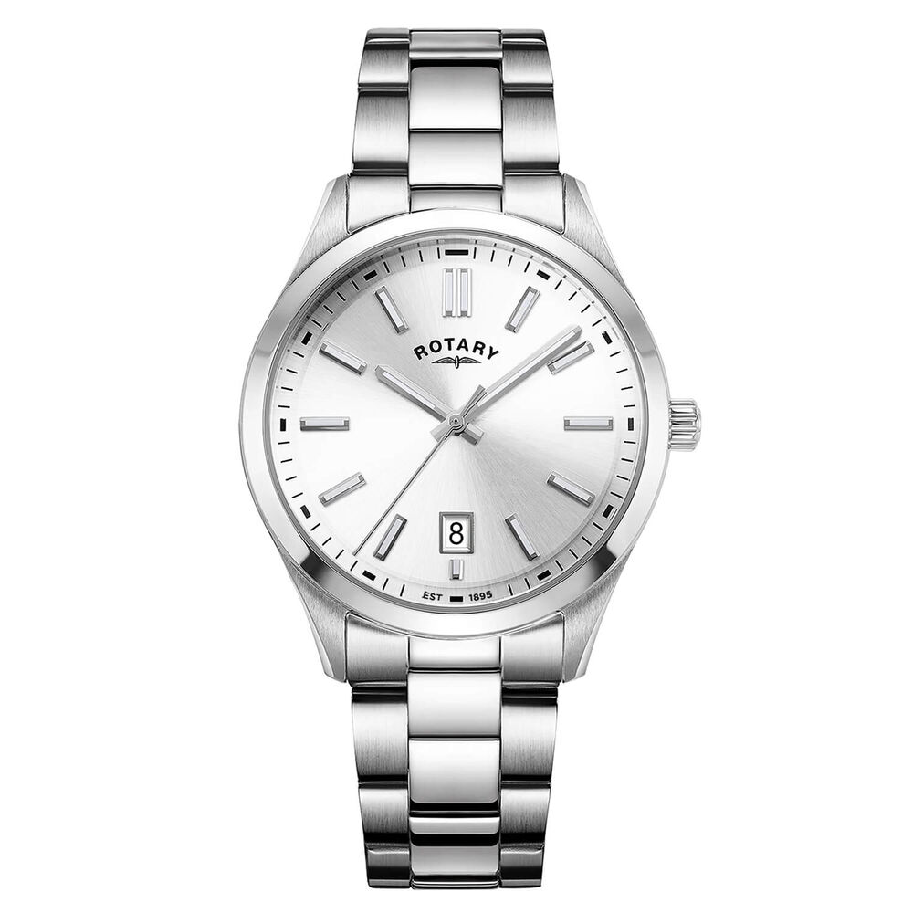 Rotary Heritage 40mm Silver Dial Stainless Steel Bracelet Watch