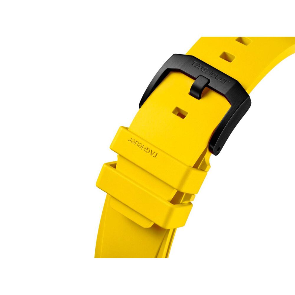 TAG Heuer Formula 1 Chronograph x Senna 43mm Black Dial Yellow Rubber Strap Watch image number 5