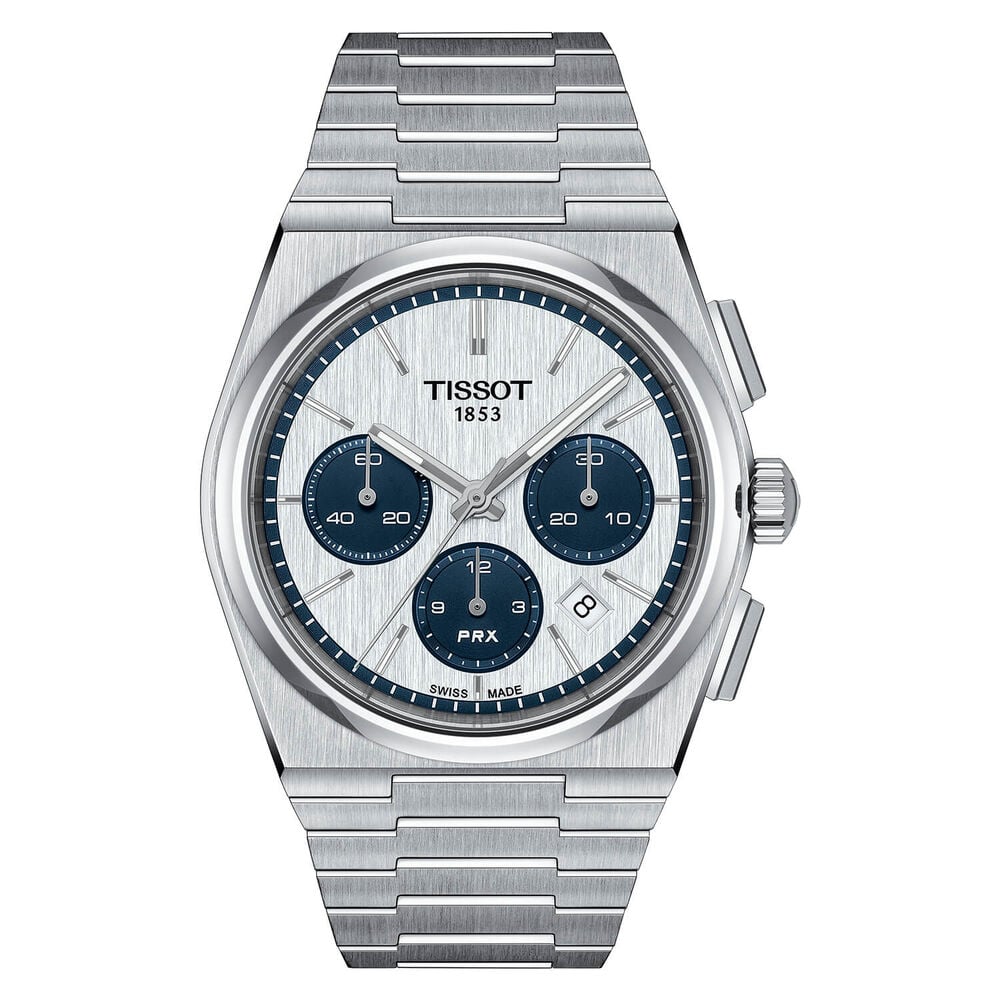 Tissot PRX 42mm White&Black Chrono Dial Bracelet Automatic Watch