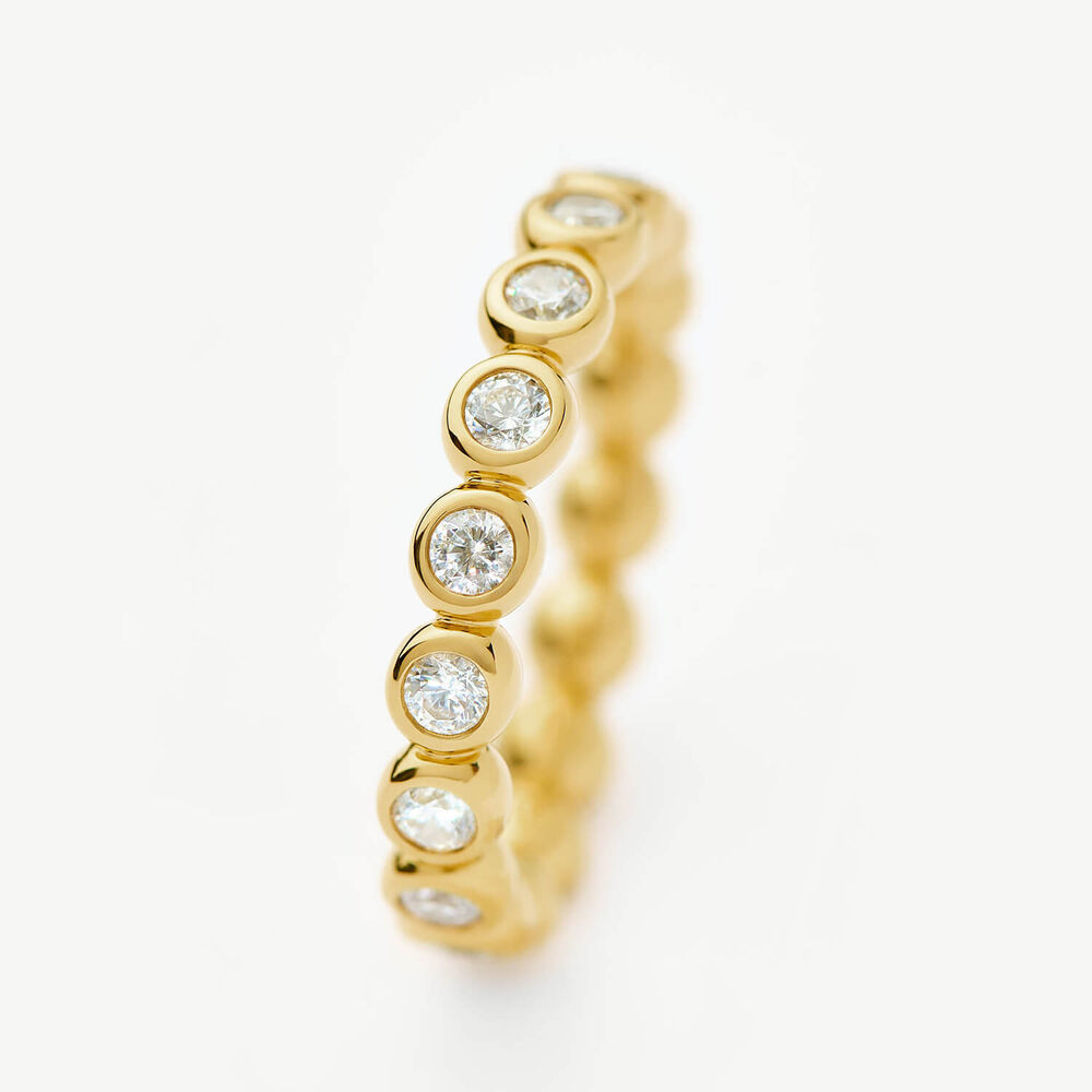 Missoma 18ct Gold Vermeil Silver Cubic Zirconia Tennis Eternity Stacking Ring (UK Size P)