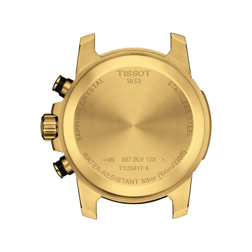 Tissot Supersport Chrono 45.5mm Black Dial Yellow Gold PVD Bracelet Watch image number 1