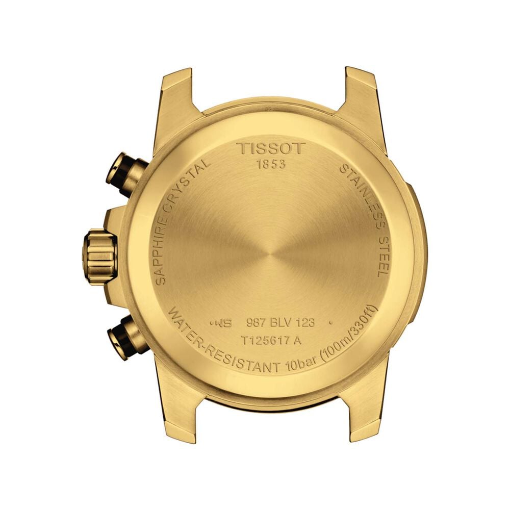 Tissot Supersport Chrono 45.5mm Black Dial Yellow Gold PVD Bracelet Watch