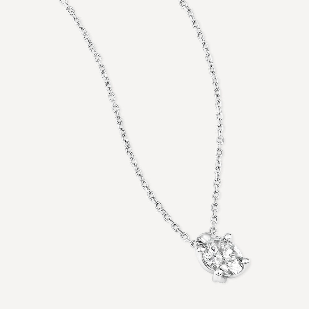 Born 9ct White Gold 0.50ct Lab Grown Oval Diamond Pendant image number 2
