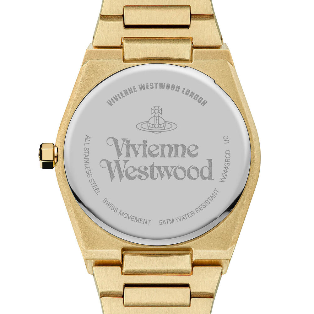 Vivienne Westwood Limehouse 39mm Green Mother of Pearl Dial Yellow Gold Steel Bracelet Watch image number 3