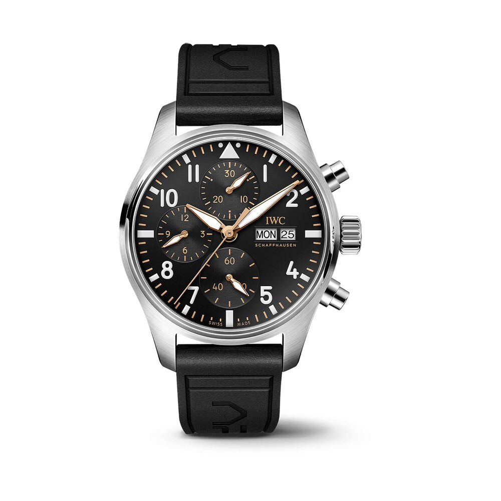 IWC Schaffhausen Pilot’s Chronograph APX GP 41mm Black Dial Rubber Strap Watch