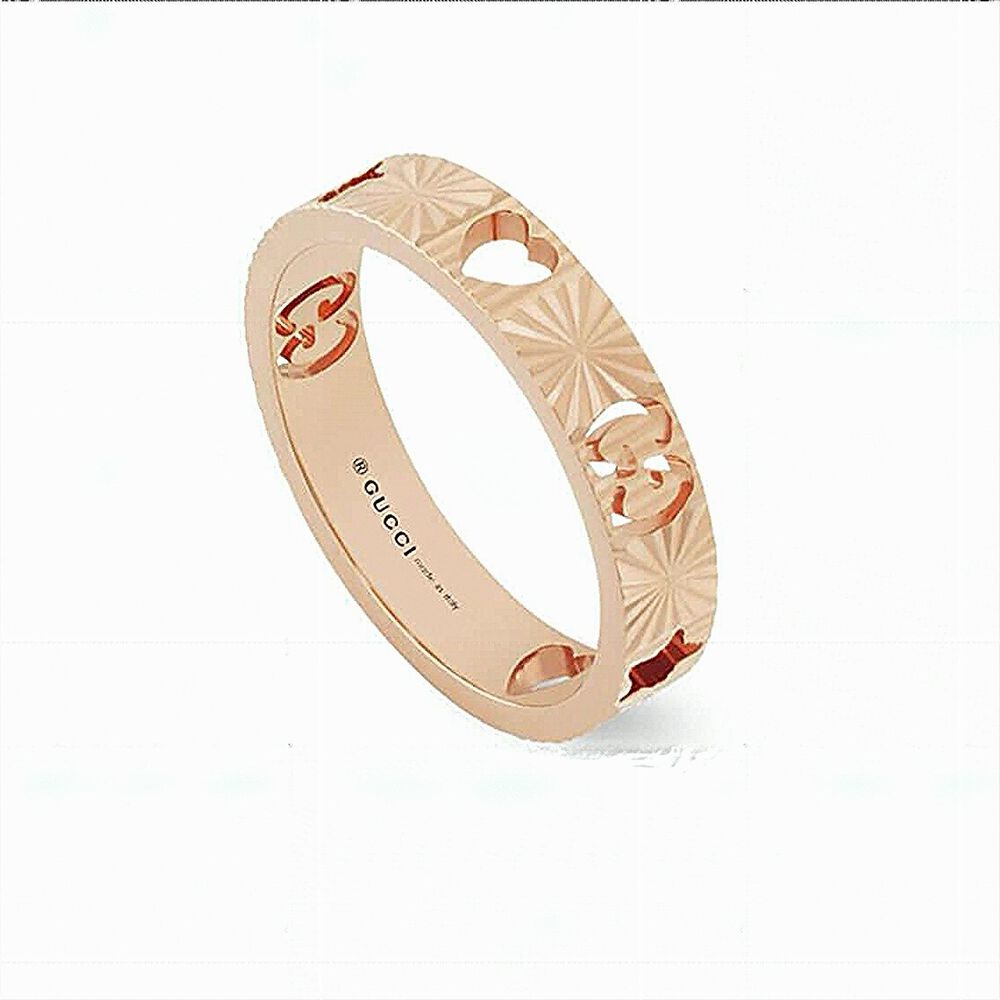 Gucci Icon 4mm Rose Gold Ring (UK Size L)