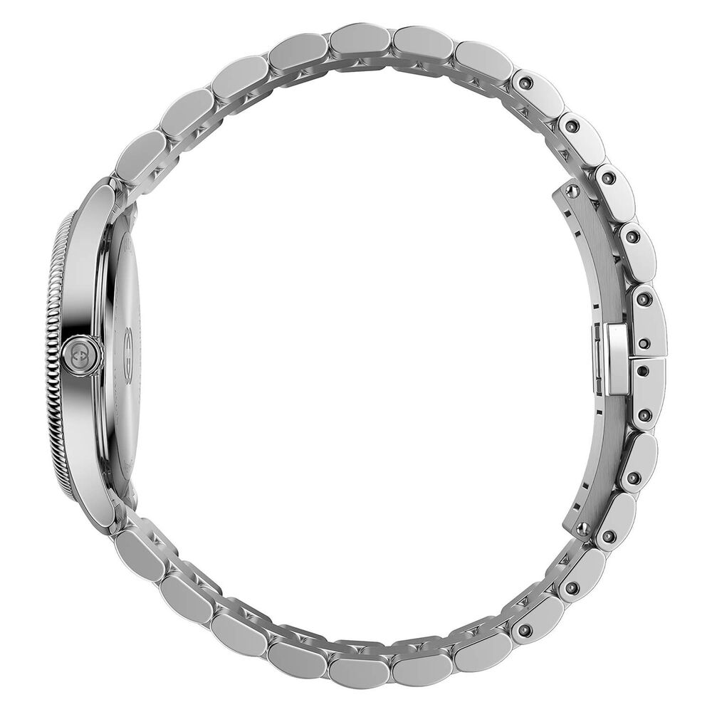 Gucci G-Timeless Quartz 29mm White MOP Dial Diamond Dots Steel Bracelet Watch image number 2