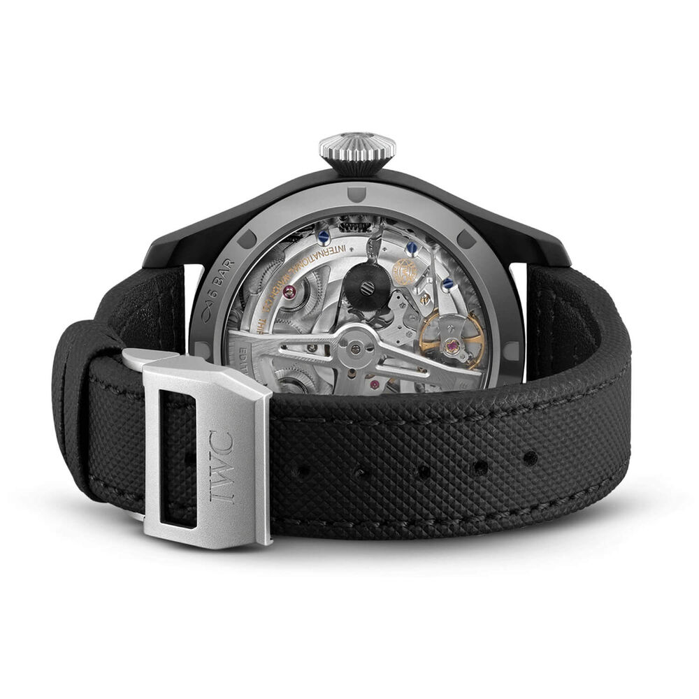 IWC Schaffhausen Big Pilot's Watch Perpetual Calendar 'Rodeo Drive' Blue Dial Black Strap Watch image number 5