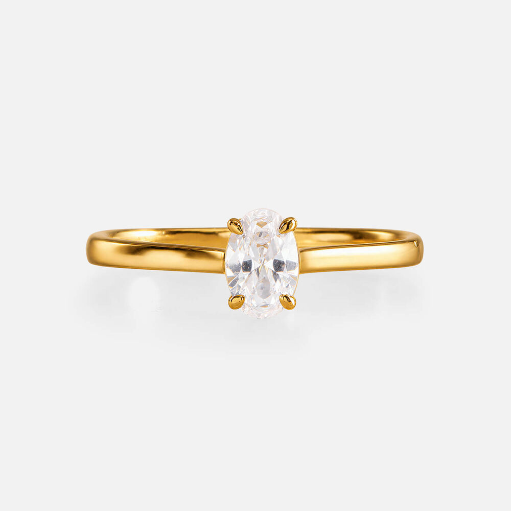 Classic 18ct Yellow Gold 0.50ct Oval Diamond Solitaire Ring