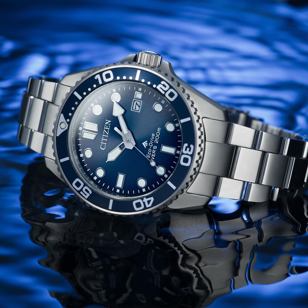 Citizen Promaster Diver 44mm Blue Dial Stainless Steel Bracelet Watch image number 5