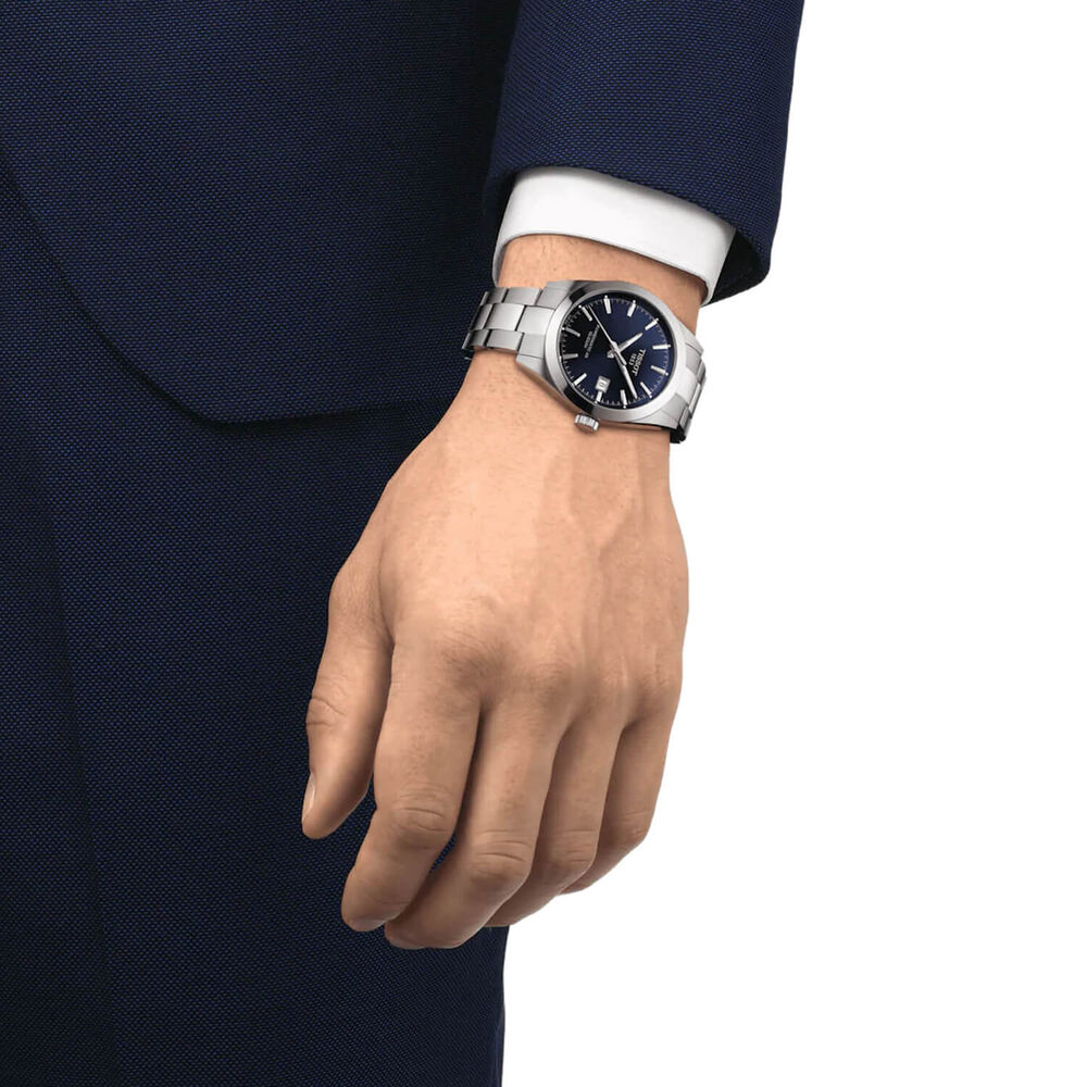Tissot Gentleman Auto 40mm Blue Dial Steel Case Bracelet Watch