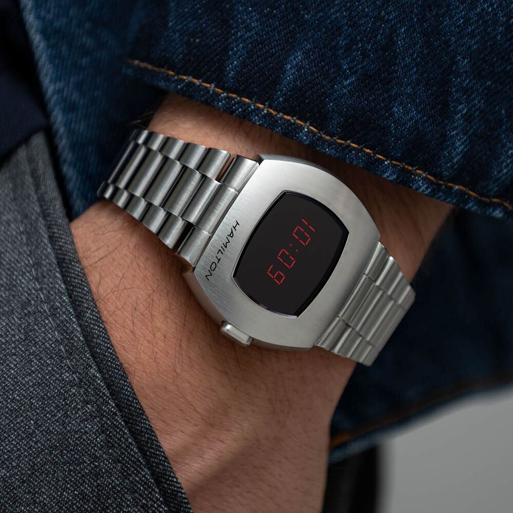 Hamilton American Classic PSR Digital Quartz Digital Steel Case Watch image number 8