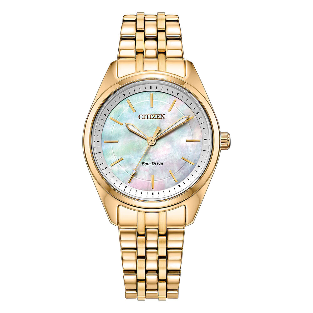 Citizen Peyten 30mm Mother of Pearl Dial Gold Tone Steel Bracelet Watch