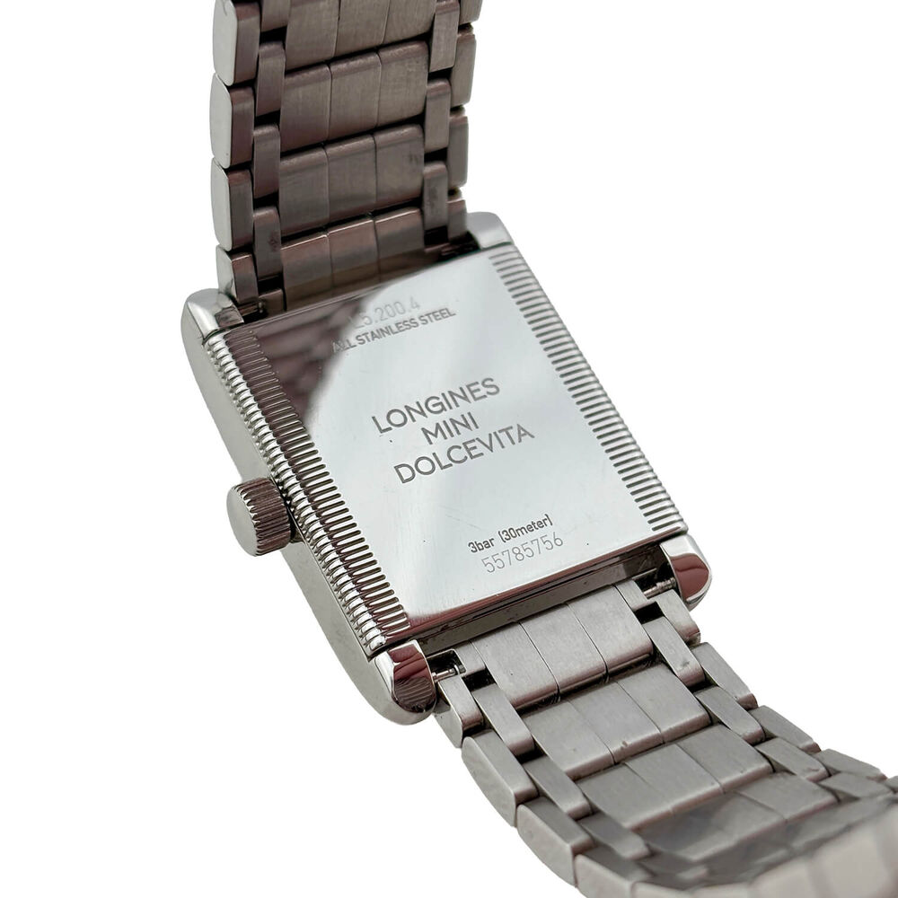 Pre-Owned Longines MiniDolcevita 2023 29x21.50mm Silver Blue Hands Dial Steel Bracelet Watch image number 3