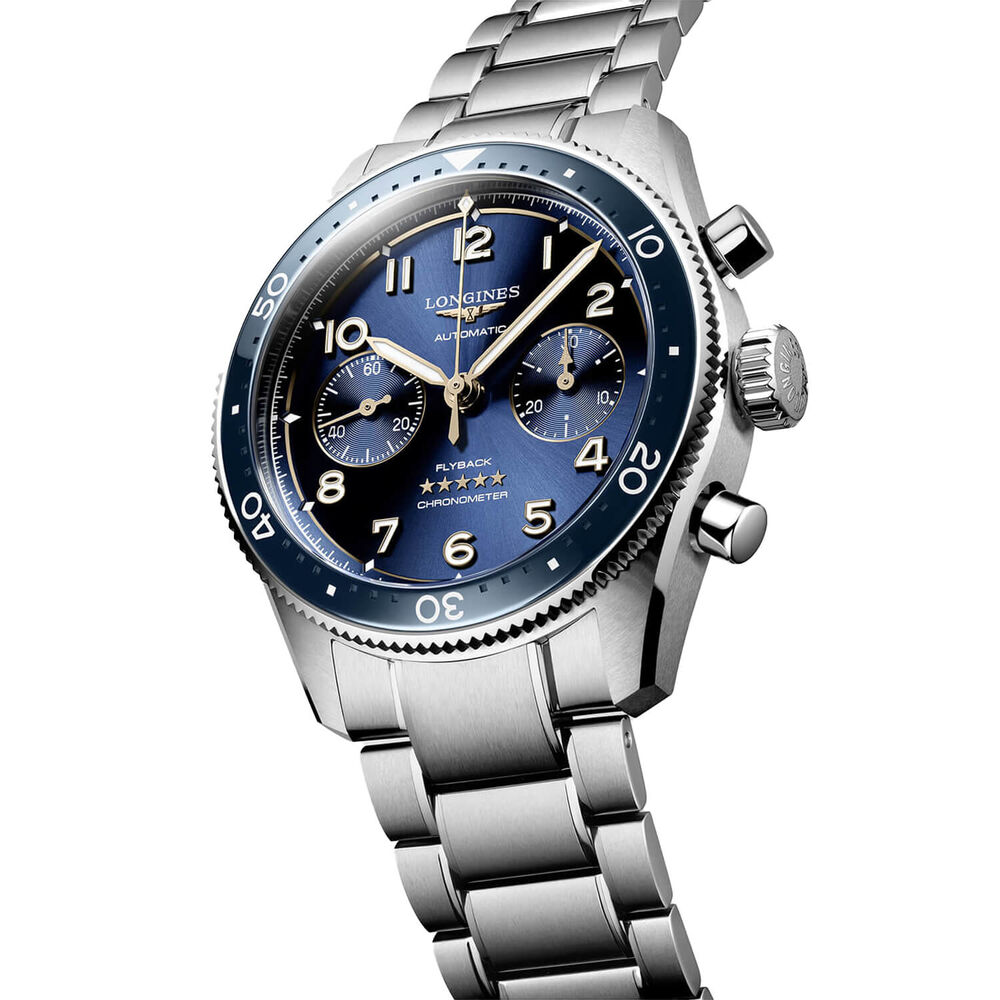 Longines Spirit Flyback 42mm Blue Chronograph Dial Bracelet Watch image number 2