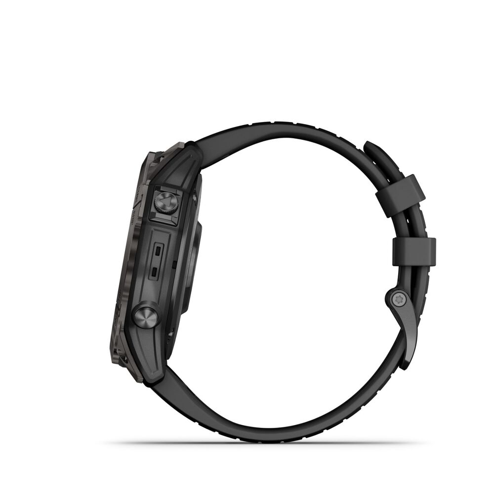 Garmin Fenix 7X Pro Sapphire Solar 51mm Carbon Grey DLC Titanium Case Black Strap Watch image number 11