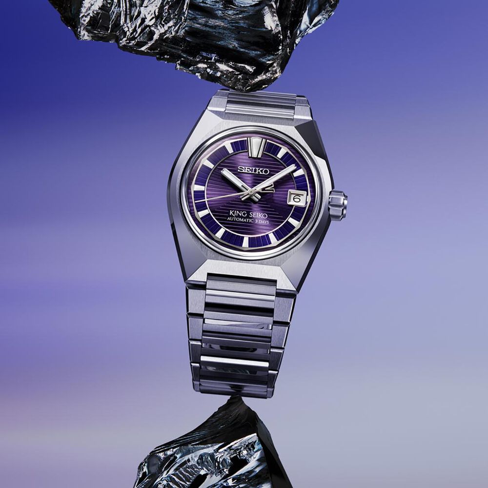 Seiko King Seiko VANAC "Tokyo Highway" Twilight Violet 41mm Purple Dial Titanium Bracelet Watch