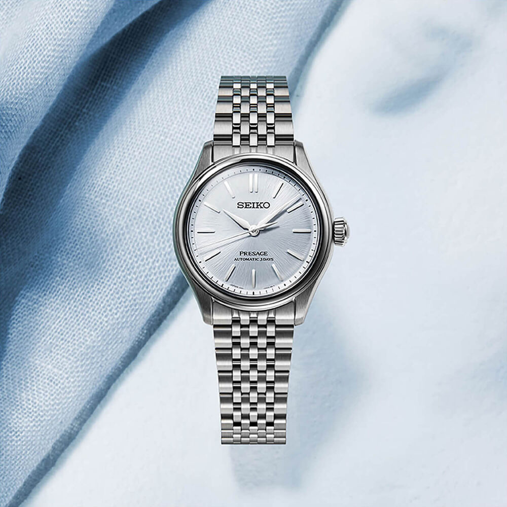 Seiko Presage Classic Series 'Aijiro' 36mm Blue Dial Steel Bracelet Watch image number 5