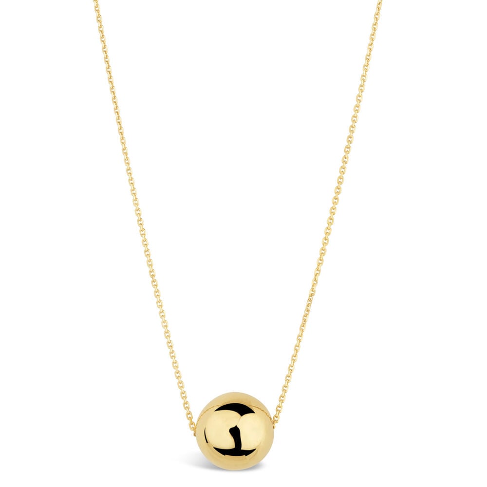 9ct Yellow Gold Ball Pendant (Chain Included) image number 0