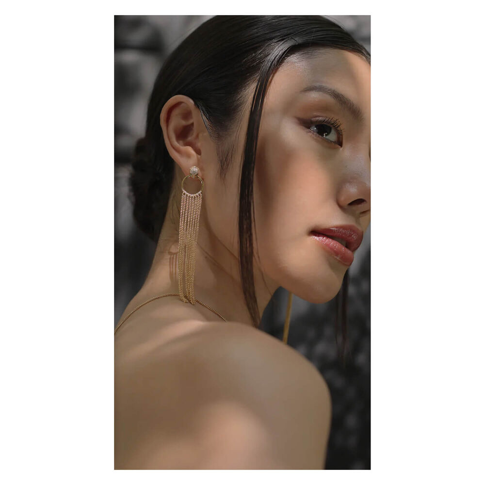 CARAT* London Maumau Yellow Gold Vermeil Drop Earrings image number 2