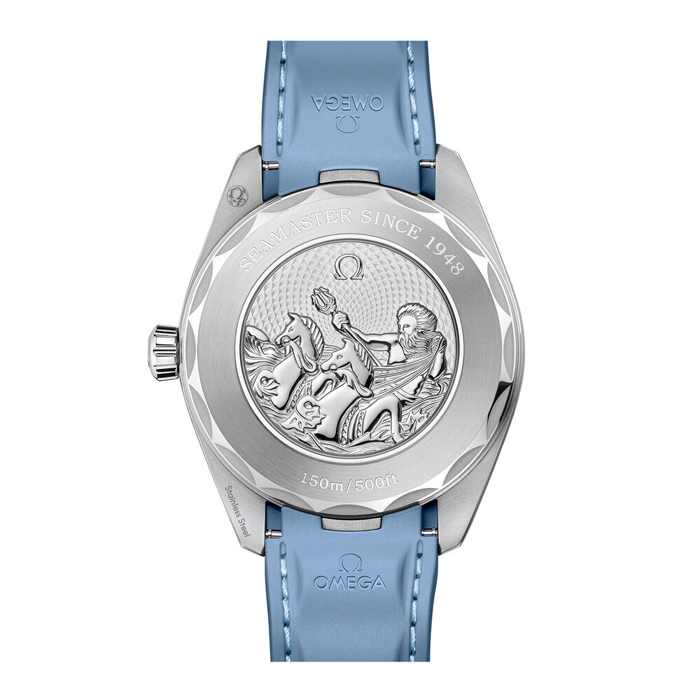 OMEGA Seamaster Aqua Terra 150M Gmt Worldtimer 43mm Summer Blue Dial Rubber Strap Watch image number 2